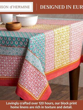 Maison d' Hermine Provence Dining Tablecloth 100% Cotton 60"x 60"  Square-NEW